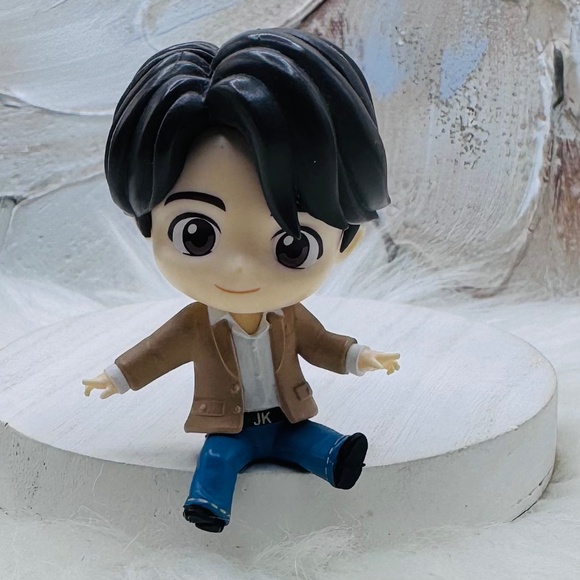Cute Jungkook “JK” Figurine with Brown Jacket and Blue Pants - Picture 1 of 4